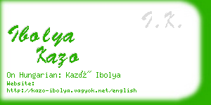 ibolya kazo business card